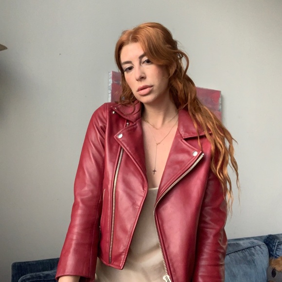🦋 Ganni Leather Moto Jacket - Picture 3 of 5